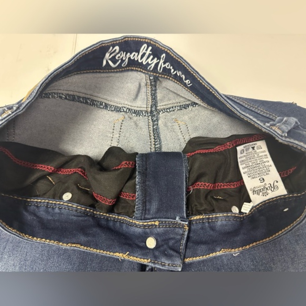 Royalty For Me Blue Jean Shorts with Distressed Hems - Picture 3 of 8